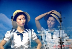 双重曝光拍美女模特